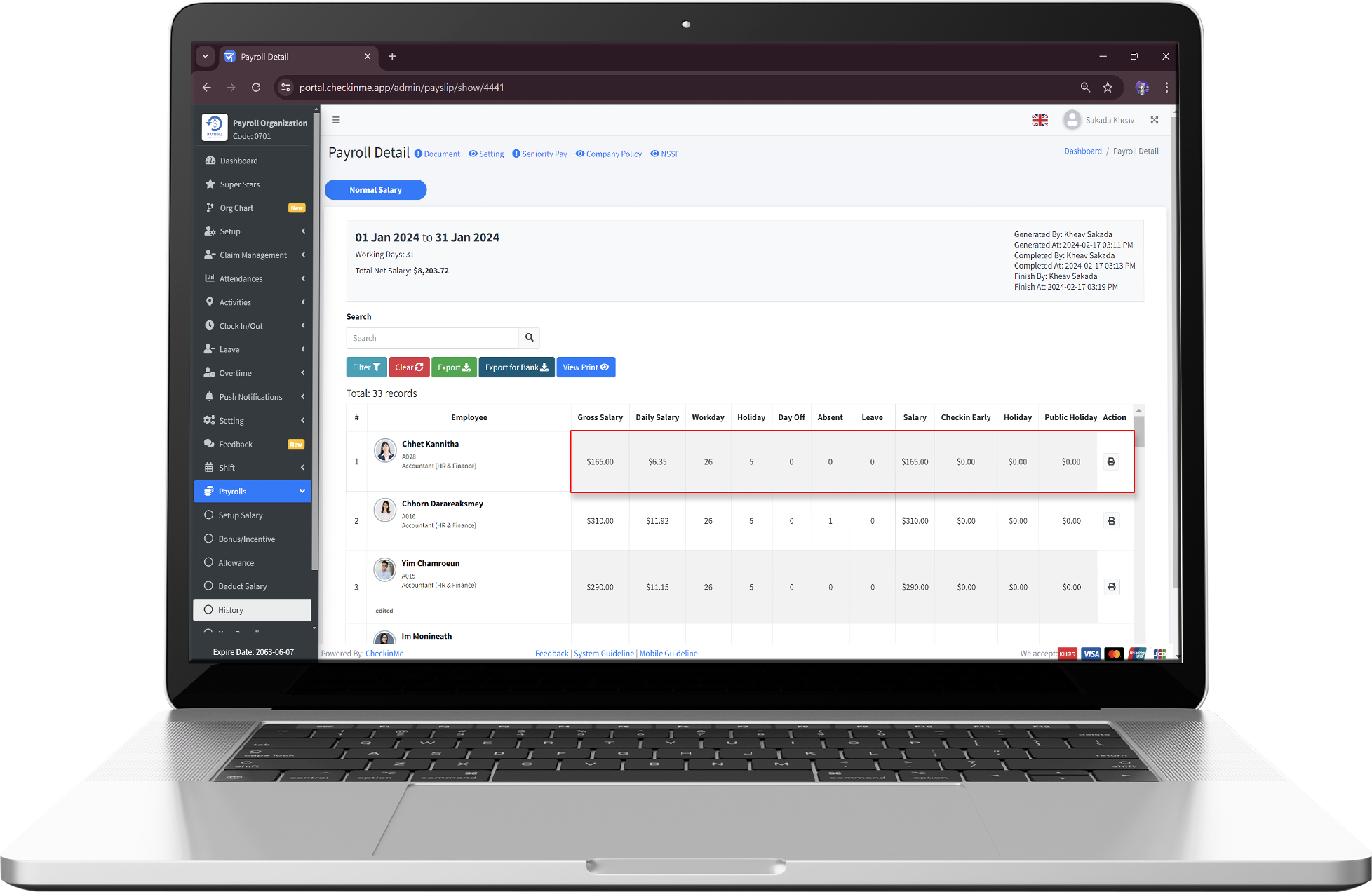 Attendance System Screenshot